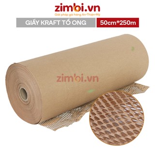 Cuộn giấy kraft tổ ong 50cmx250m gói hàng - Giấy kraft chống sốc, chống trầy xước