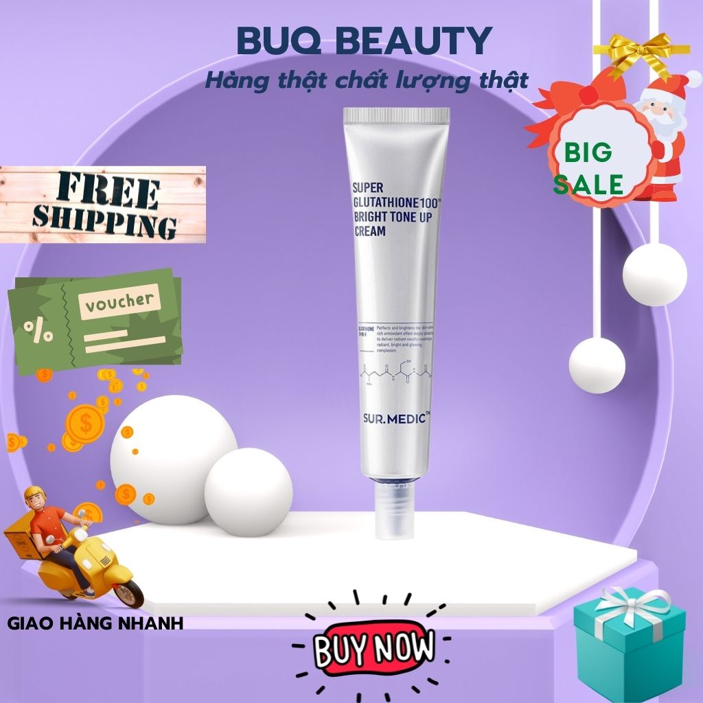 Kem Dưỡng Trắng Da Sur Medic Super Glutathione 100 Bright Tone Up Cream chính hãng