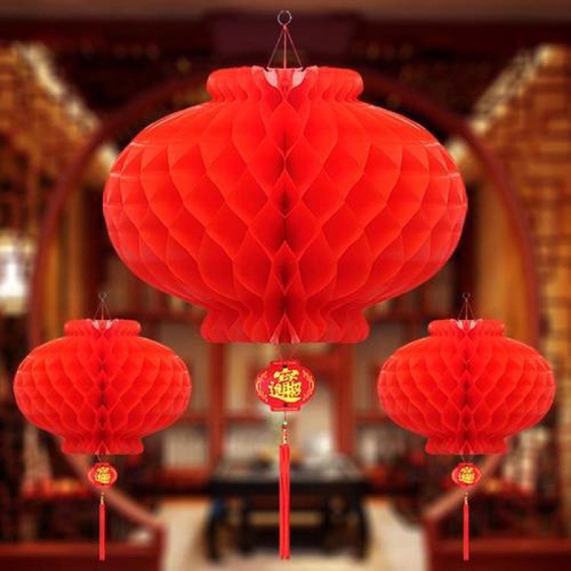 Năm mới 2024 1 Lồng Đèn Giấy Đỏ May Mắn Không Thấm Nước Trang Trí Năm Mới dreamdiary bao lì xì tết 2024 trang trí tết