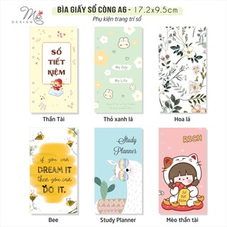 Bìa giấy sổ còng A5 A6 - phụ kiện trang trí sổ còng