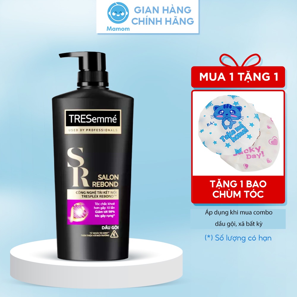 Dầu gôi TRESemme Salon REBOND 850g ngăn rụng tóc giảm 98% tóc gãy rụng.