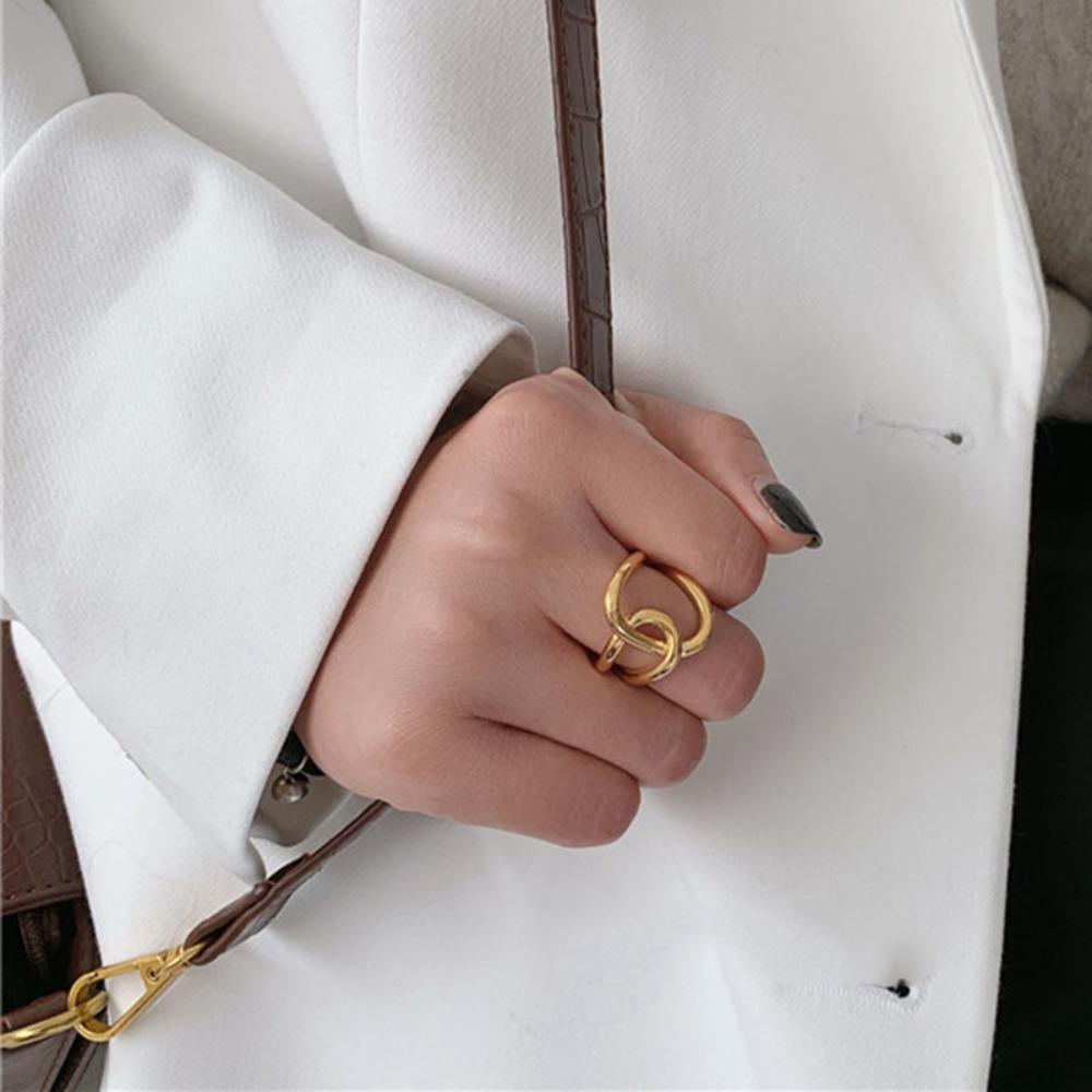 Nhẫn Thắt Nút Họa Tiết Hình Học Đơn Giản Sang Trọng Cá Tính Cho Nữ