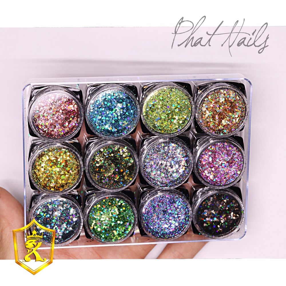 Set 12 hủ kim tuyến siêu sáng loại 1 ẩn móng bao sang