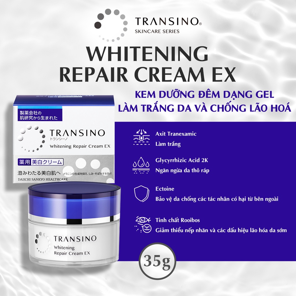 Kem Dưỡng Trắng Da Ban Đêm TRANSINO Whitening Repair Cream EX