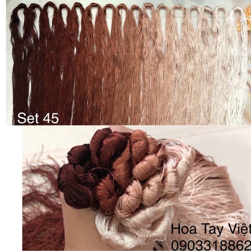 SET CHỈ THÊU TƠ BÓNG 45 ( 120gam)