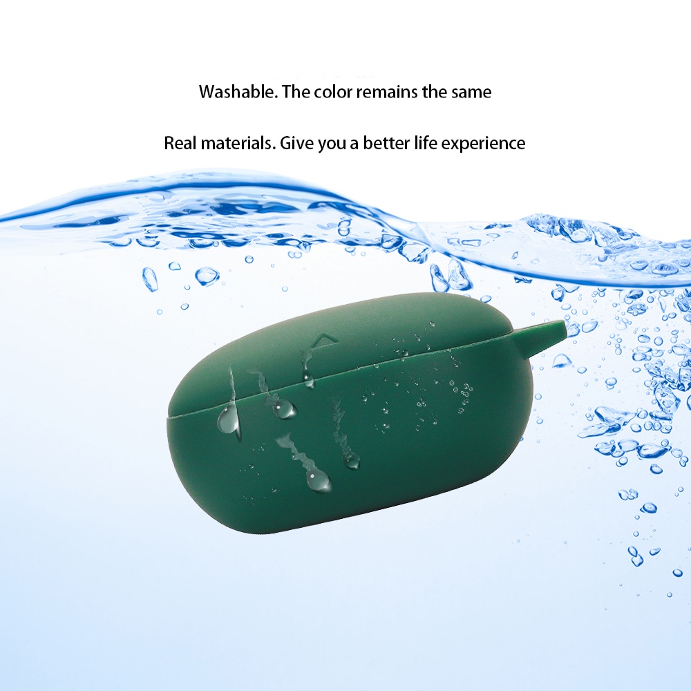 Vỏ Bảo Vệ Hộp Sạc Tai Nghe Anker Soundcore Liberty 4 Bằng Silicone Màu Trơn Có Móc Treo Tiện Dụng