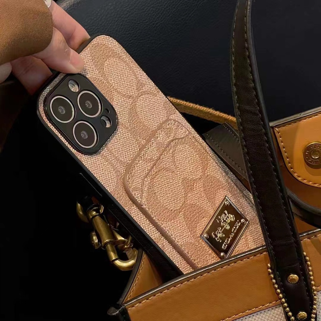 Ốp Điện Thoại Da Cao Cấp Có Ngăn Đựng Thẻ Phong Cách Âu Mỹ Cho iphone 14 13 12 pro max xr 7p