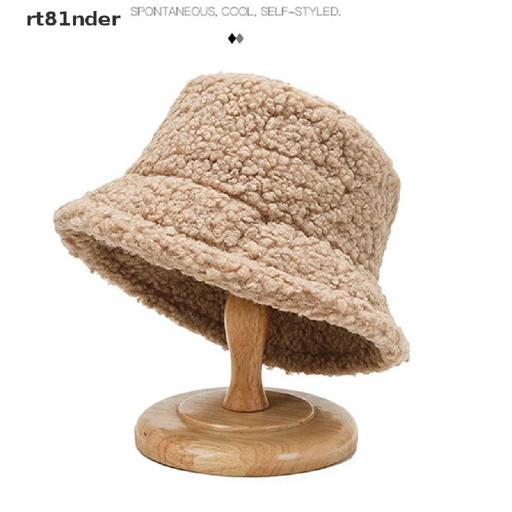 Nón Bucket Chất Liệu Nhung Phối Lông Giả Ấm Áp Thời Trang Mùa Đông Cho Nữ