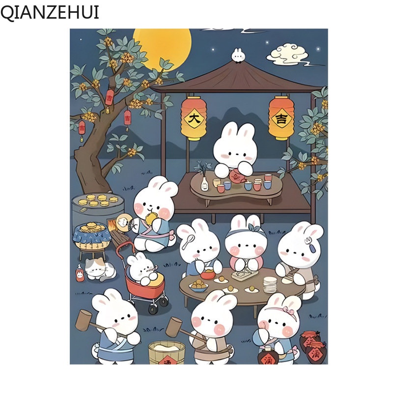 Tranh Thêu Chữ Thập Sợi Cotton 11CT Tự Làm Vẽ Hình Phong Cảnh Động Vật Nhỏ Trang Trí Phòng Ngủ Phòng Khách Phòng Ngủ Trẻ Em