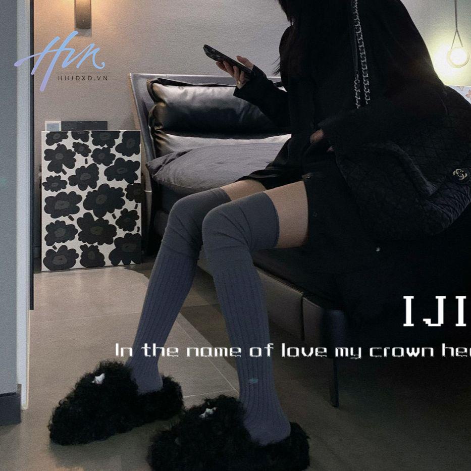 Ijio Niche Vớ Dài Qua Gối Kẻ Sọc Dọc Nhiều Màu Sắc Ngọt Ngào