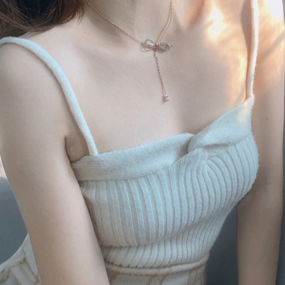 Áo dây yếm ZHELIHANGFEI dệt kim eo cao gợi cảm