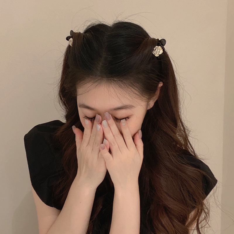 1 Kẹp Tóc Hình Hoa Trà Đính Ngọc Trai Nhân Tạo Phong Cách Hàn Quốc Thời Trang
