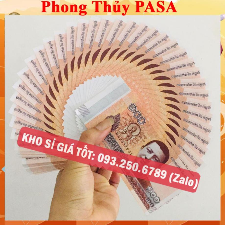 BÁN CHẠY Combo 100 Tờ Tiền Phong Thủy Hình Phật CamPuChia 100 Riels Bình An May Mắn - Lì Xì Tết