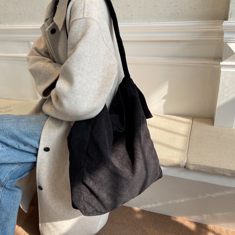 Túi Đeo Vai Cỡ Lớn Bằng Flannel Thiết Kế Đơn Giản Thời Trang Cho Nữ