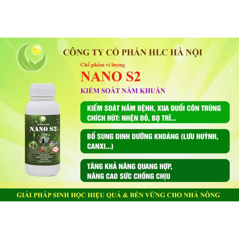 C hế phẩm NANO S2- KIỂM SOÁT NẤM KHUẨN