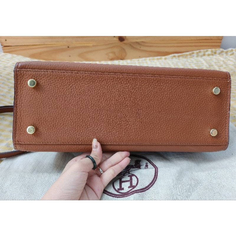 Túi HM Kelly Bản Da Bê Siêu Nét Màu Gold on Gold