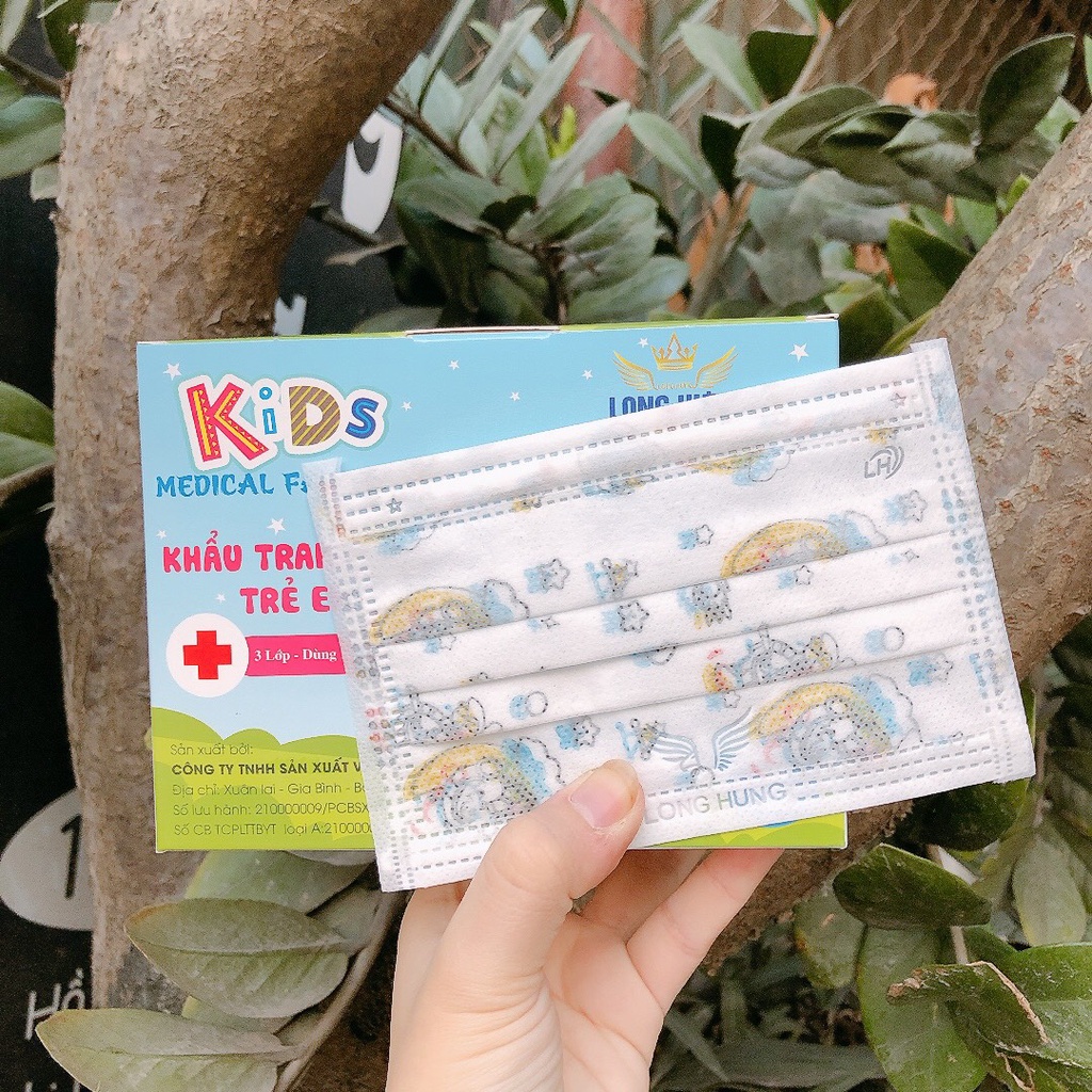 Khẩu Trang Y Tế Trẻ Em Kháng Khuẩn LOKA KIDs Mask In Hình Hoạ Tiết Cho Bé Từ 3-10 Tuổi