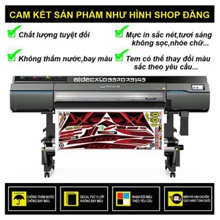 Tem rời exciter 150 mx king dán xe đỏ -