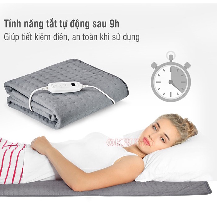 Chăn điên Đệm điện đơn sưởi ấm Lanaform S3 LA180113 80cm x 170cm