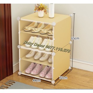 TỦ NHỰA LẮP GHÉP ĐỂ GIÀY 4 Ô (chia ô)