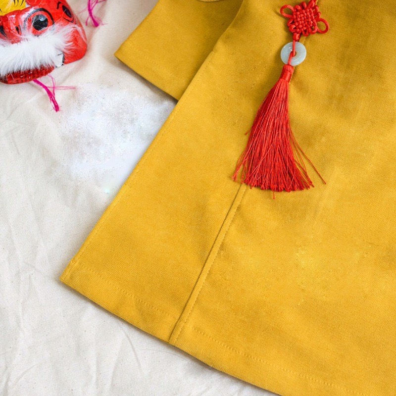 Áo dài cách tân bé trai thêu tay MONKEY KIDS