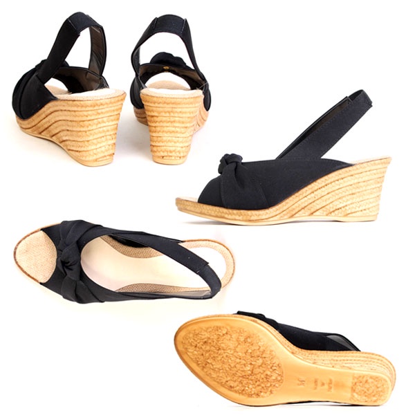 Giày sandal nữ đế xuồng KOSU 6900 phối nơ siêu nhẹ, cao 6,5cm made in Japan