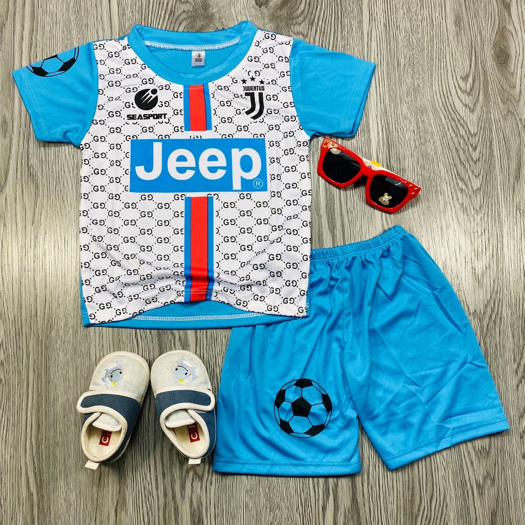 Đồ bộ thể thao trẻ em Jun Secret chất liệu thun mát kiểu dáng ngắn tay siêu đáng yêu phù hơp với bé trai và bé gái JEEP