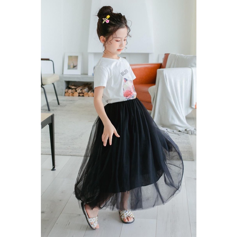 CHÂN VÁY VOAN DÀI CẠP CHUN NỮ TÍNH CHO BÉ- HÀNG QCCC