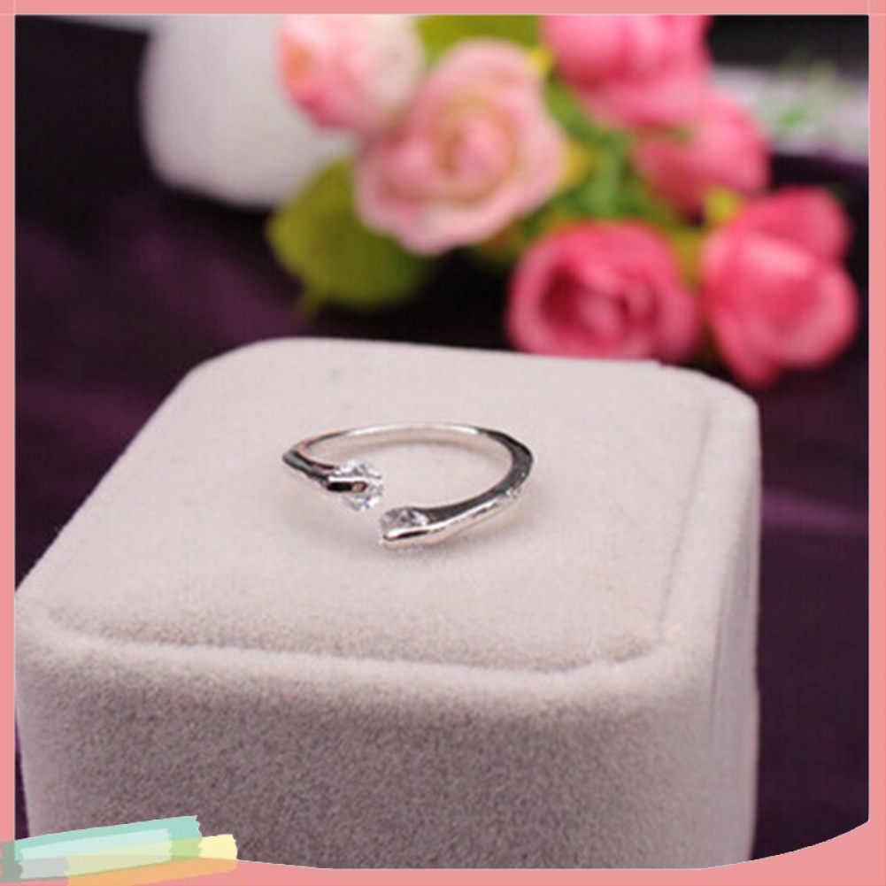 Nhẫn hợp kim hở đính đá thời trang cho nữ