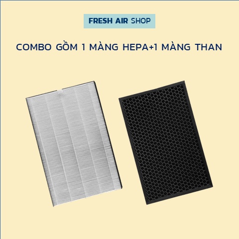 Combo HEPA+THAN màng lọc không khí Sharp FZ-F50HFE, FP-JM40V-B, FP-J40E-W, FP-G50E-W, FP-GM50E-B, FP-F40, FP-FM40. | BigBuy360 - bigbuy360.vn