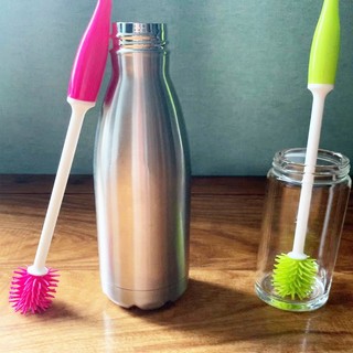 Cọ rửa chai lọ đầu nhỏ cán dài bằng silicon tiện lợi