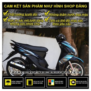 Tem rời dán xe mio z ultimo 2009 phối xanh ngọc đen - khả anh