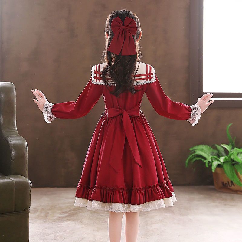 Đầm Công Chúa Lolita Phong Cách Phương Tây Thời Trang Thu Đông Mới Cho Bé Gái