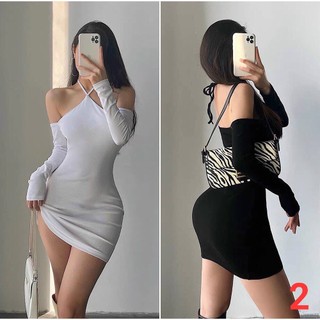 Váy Body Khoéc Eo Đầm 2S nữ ôm body thun gân kiểu nhẹ nhàng gợi cảm H05