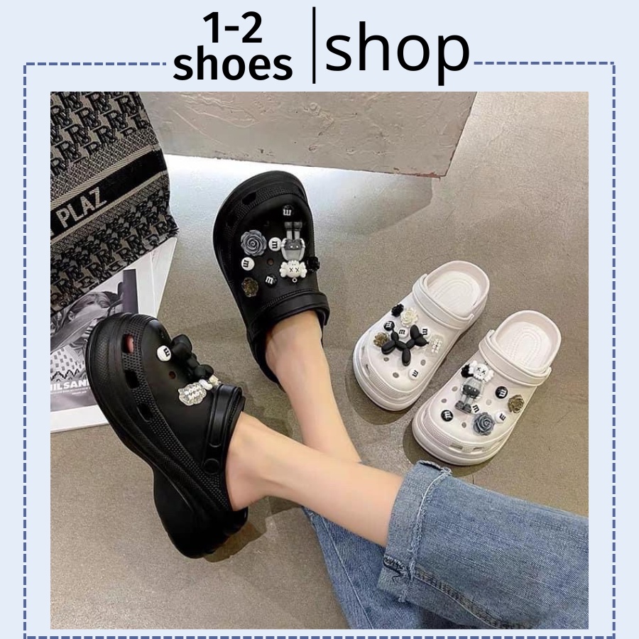 DÉP CROCS BAE CLACSIC TĂNG CHIỀU CAO SIÊU ÊM[TẶNG KÈM BỘ KAWS 3D]