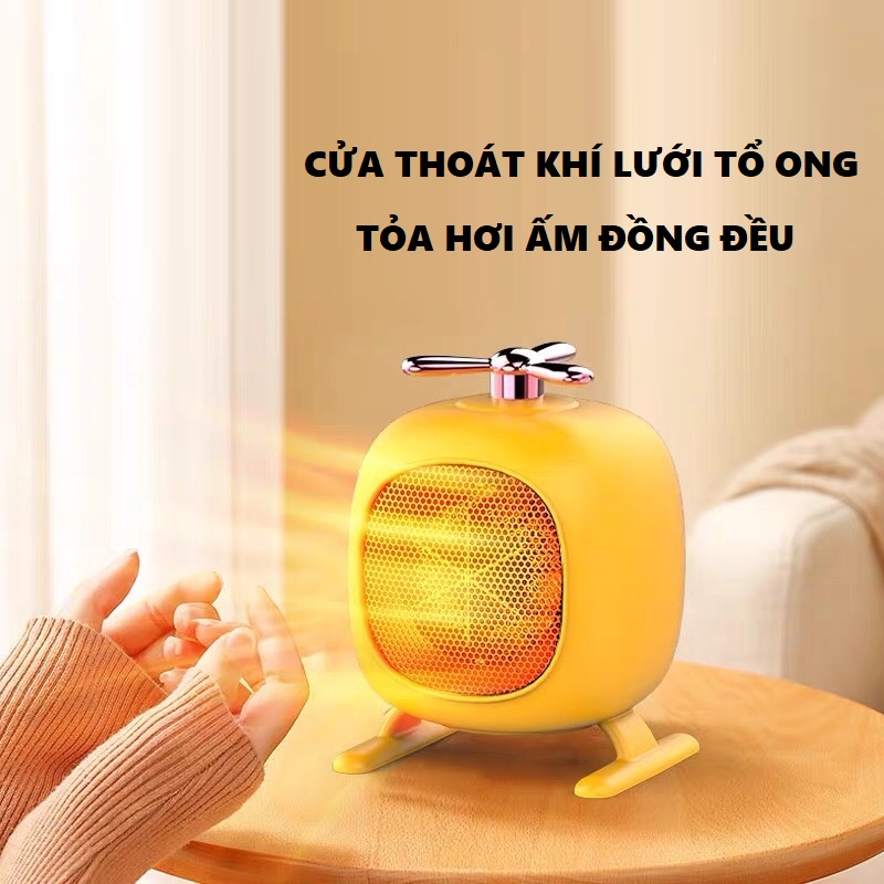 Quạt sưởi để bàn, máy sưởi mini HELICOPTER chất liệu nhựa ABS, tiết kiệm điện , bền bỉ ,  an toàn cho cả trẻ nhỏ