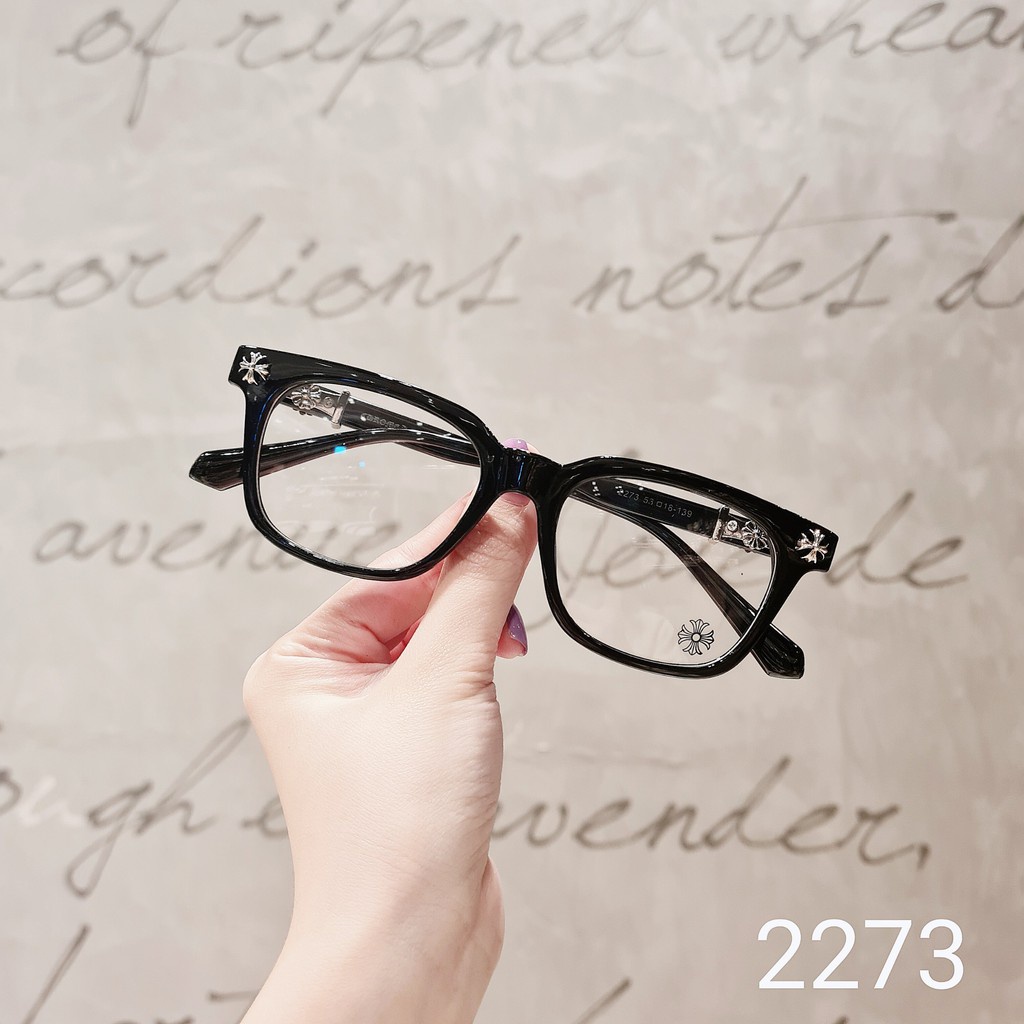 Kính mát nam nữ vuông Chrome heart , nhựa dẻo Tr90 màu sắc thời trang CH60 - 2273