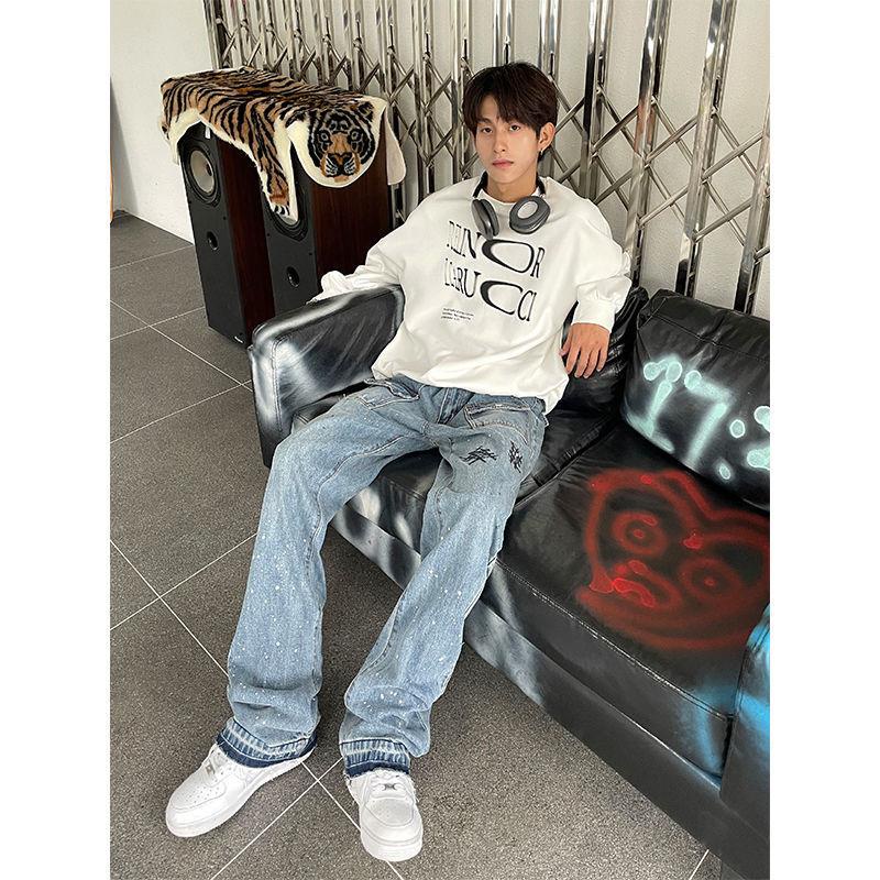 Quần Jean Dài Dáng Suông Phối Nhiều Túi Cá Tính Cho Nam Và Nữ