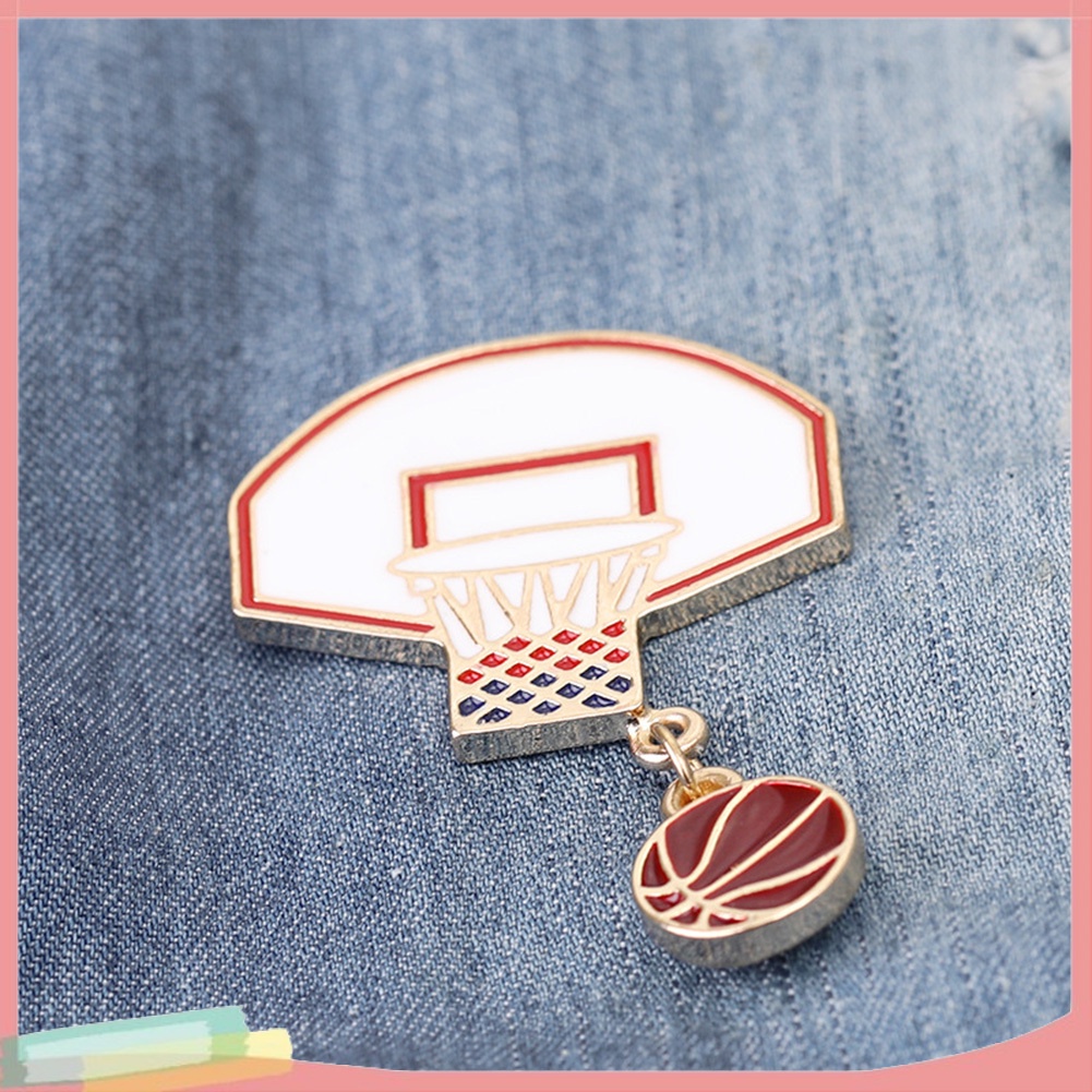 【LK】Basketball Ball Alloy Brooch Pin Scarf Clothes Badge Decor