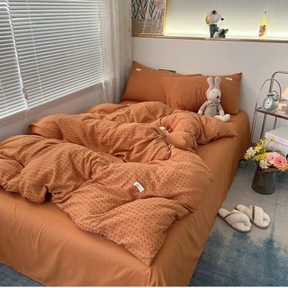 Bộ chăn ga 4 món cotton đũi