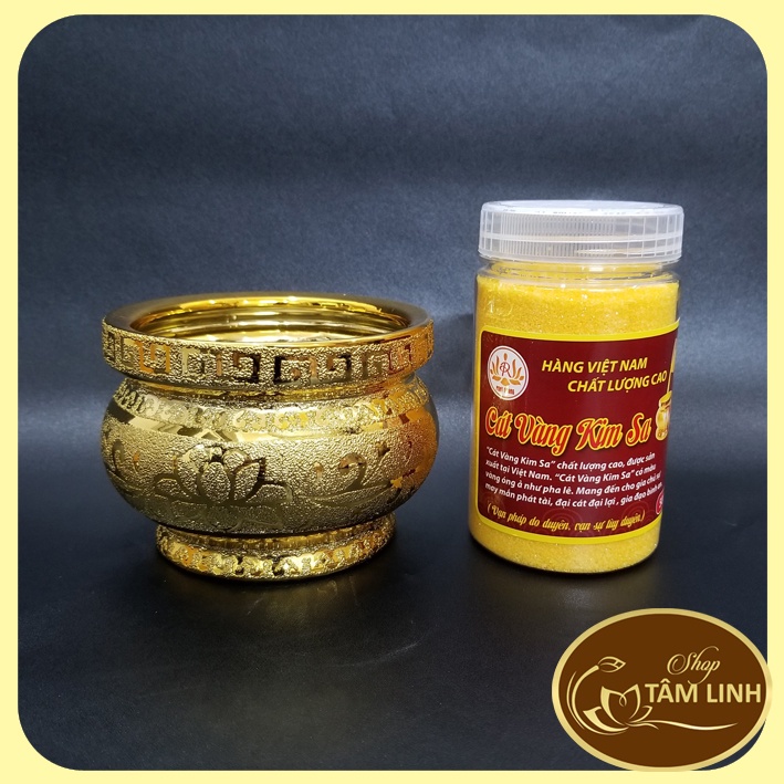 Cát vàng kim sa để Lư hương thời cúng Bàn Thờ hộp 500 gam