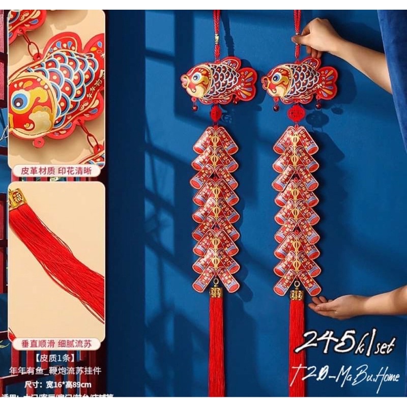 Set dây treo trang trí Tết cá chép, thần tài may mắn(nhiều mẫu)
