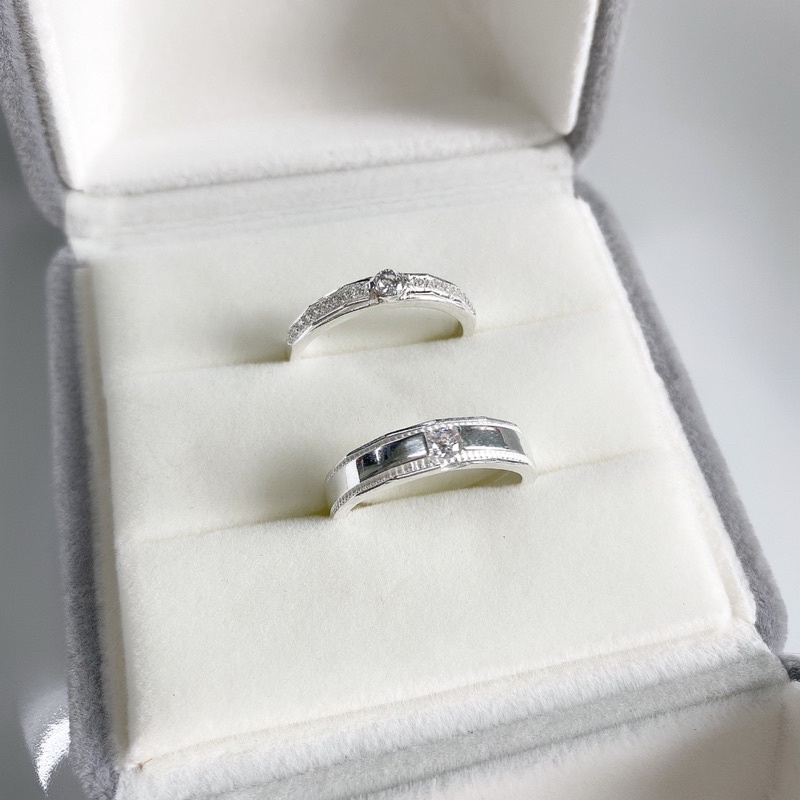 Nhẫn Đôi, Nhẫn Đôi Bạc Nam Nữ Đính Đá (Tặng Kèm Hộp) Cam Kết Chuẩn Bạc Ta Xịn Không Xỉn Màu - ND03