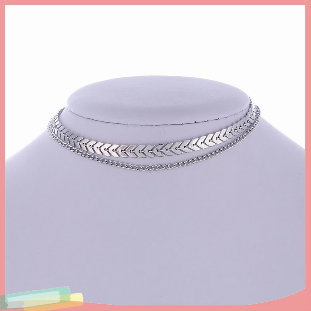 Vòng cổ choker hợp kim 2 lớp mạ vàng thời trang cho nữ