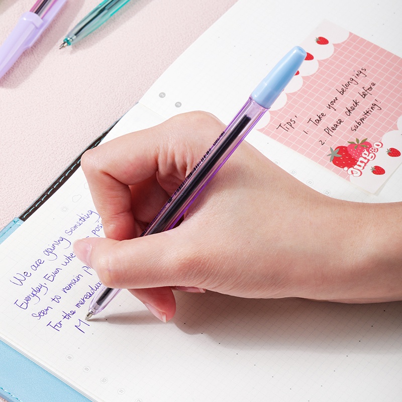 Hộp 50 bút bi DELI EQ6C-BL mực xanh ngòi 0.7mm chất lượng cao