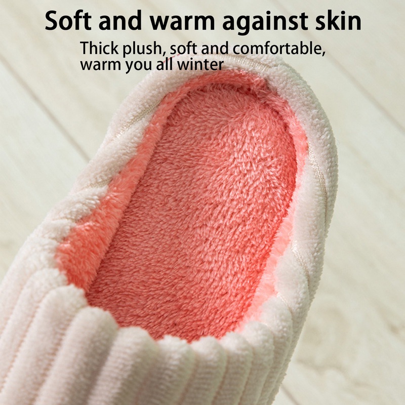 Dép bông đi trong nhà NEUFIGR siêu ấm chống trơn trượt mùa đông phong cách Hàn Quốc cho nam nữ