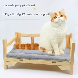 Giường cho thú cưng bằng gỗ đặc cho chó mèo cỡ vừa và nhỏ