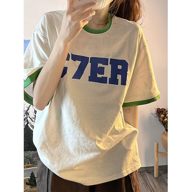 Áo Thun Ngắn Tay Form Rộng Phong Cách Hàn Quốc Dành Cho Nữ