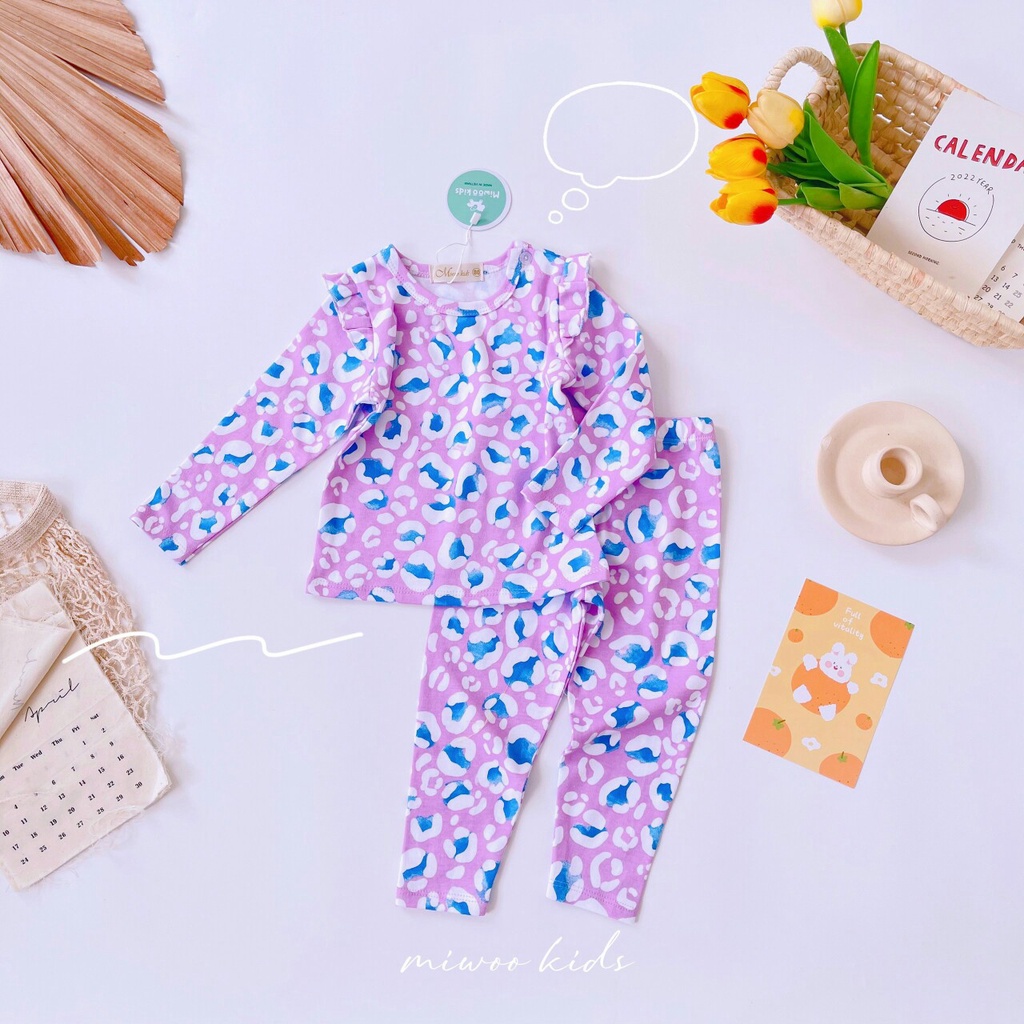 ( Bảng 1) Bộ dài tay Miwoo kids cho bé gái.