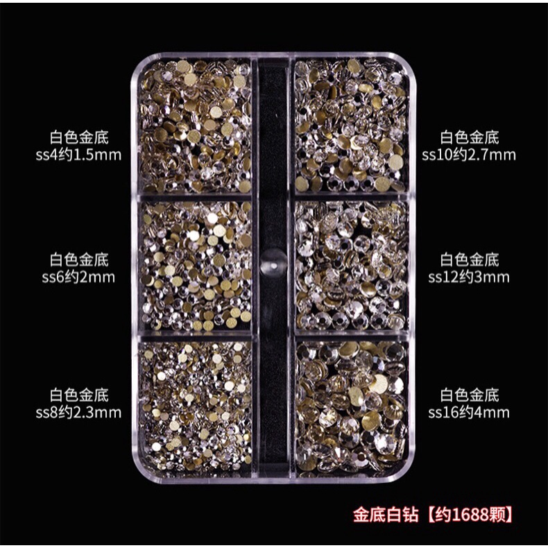 Khay đá kim cương đính móng tay đủ size siêu sáng 1155